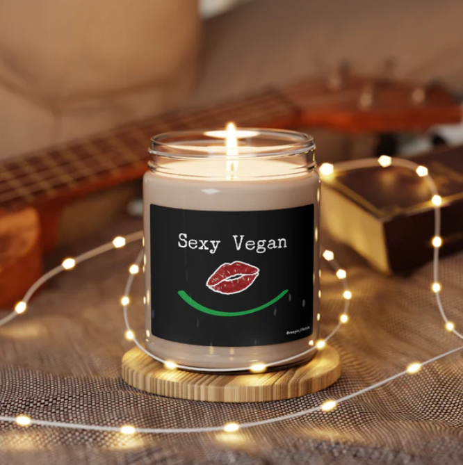 "Sexy vegan" non toxic scented candle for vegans