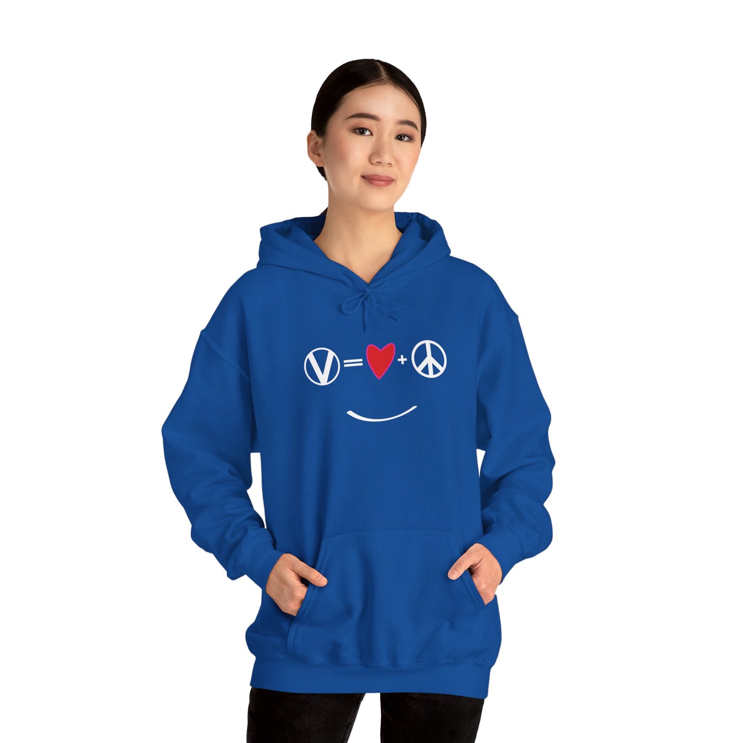 "Vegan = Love + Peace" Unisex Heavy Blend™ Hooded Sweatshirt