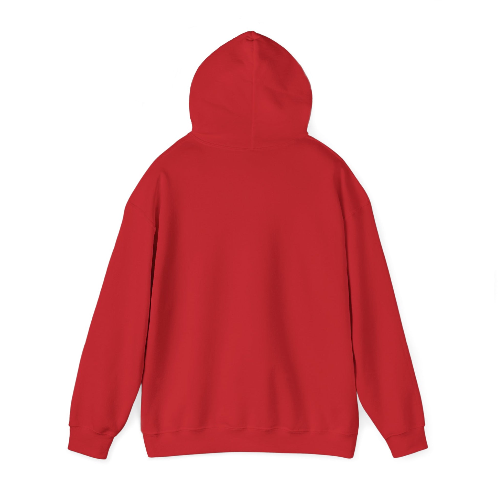 back "Sexy Vegan" red hoodie with smile on white