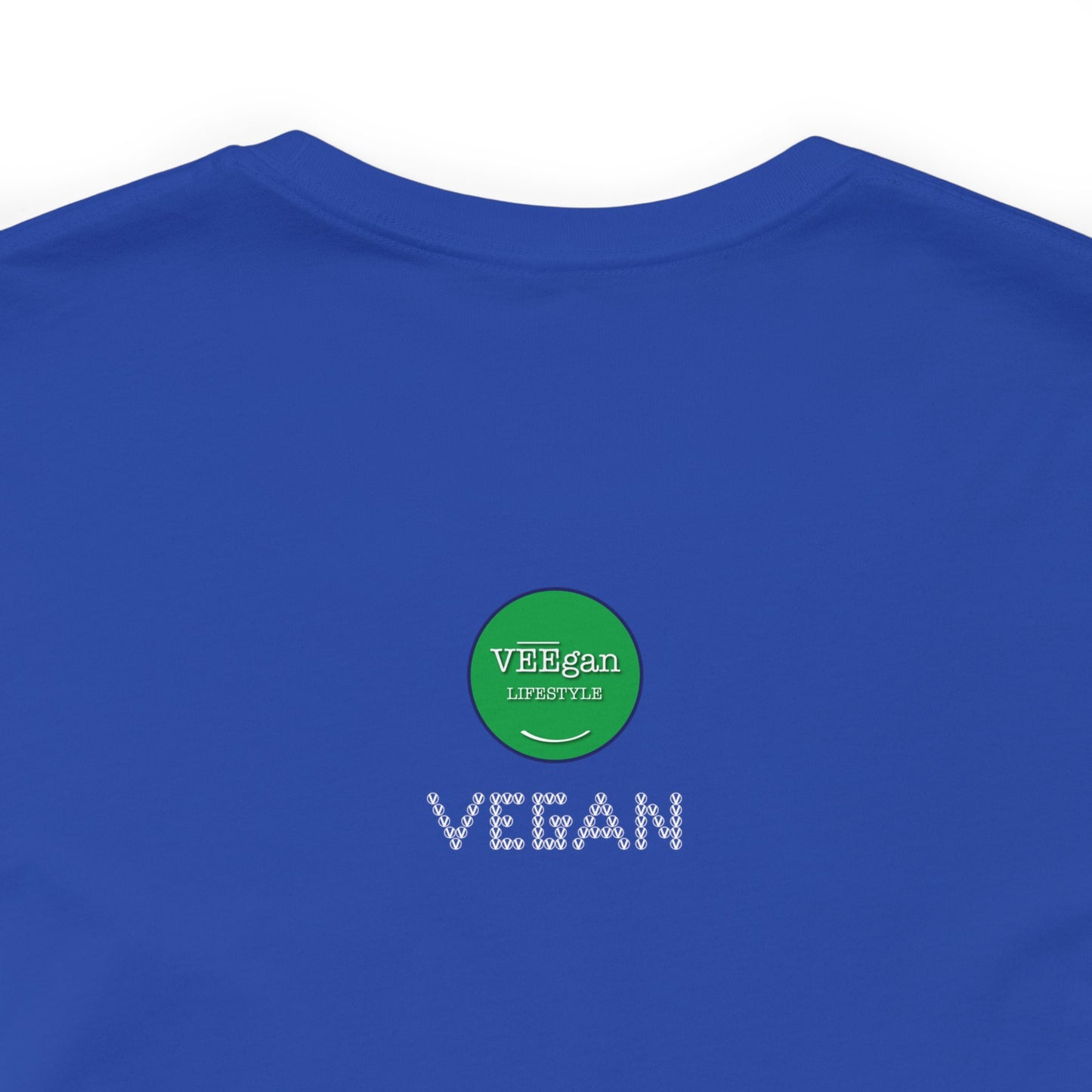 VEGAN with Circled V  Unisex Jersey Short Sleeve Tee