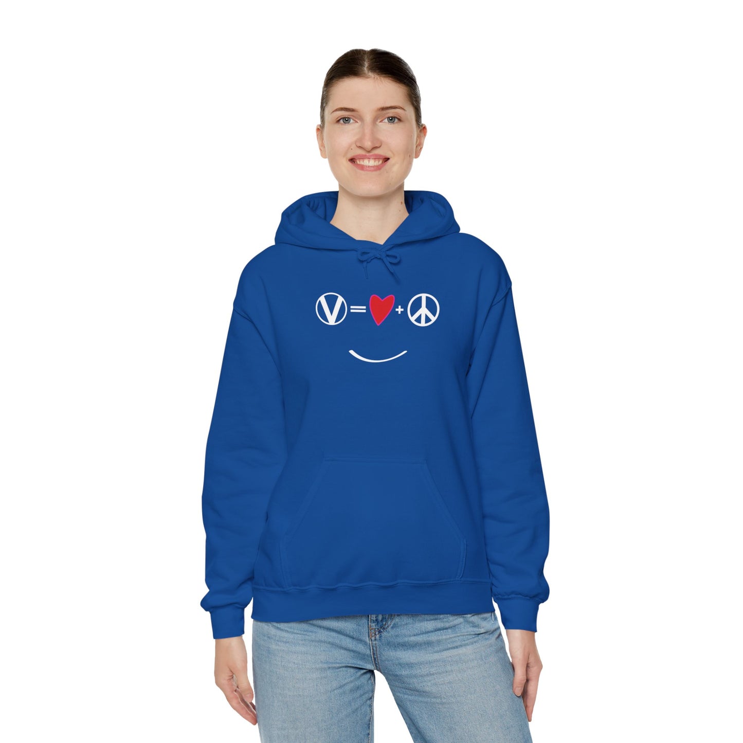 "Vegan = Love + Peace" Unisex Heavy Blend™ Hooded Sweatshirt