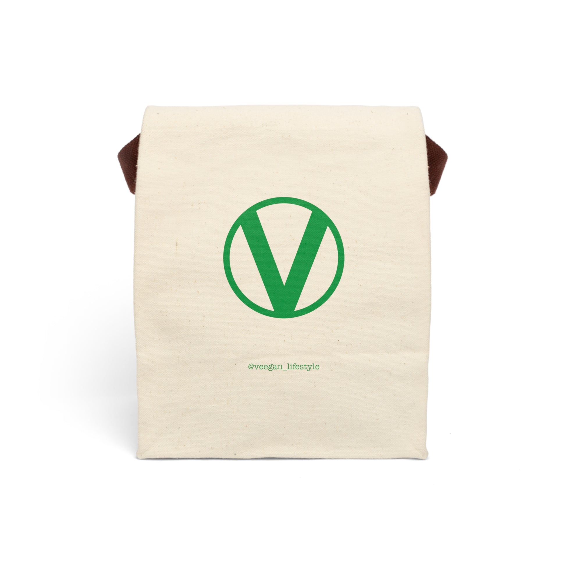 front Circle-V reusable lunch bag on white