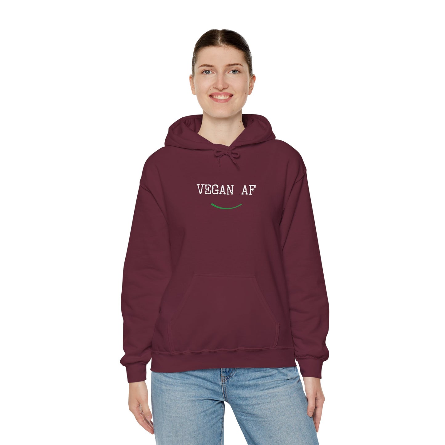 "VEGAN AF" Heavy Hooded Sweatshirt