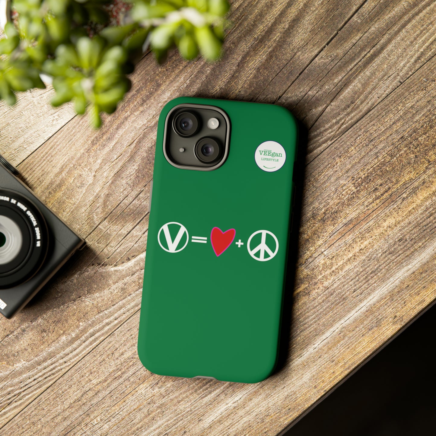 "Vegan = Love + Peace" Tough Phone Case