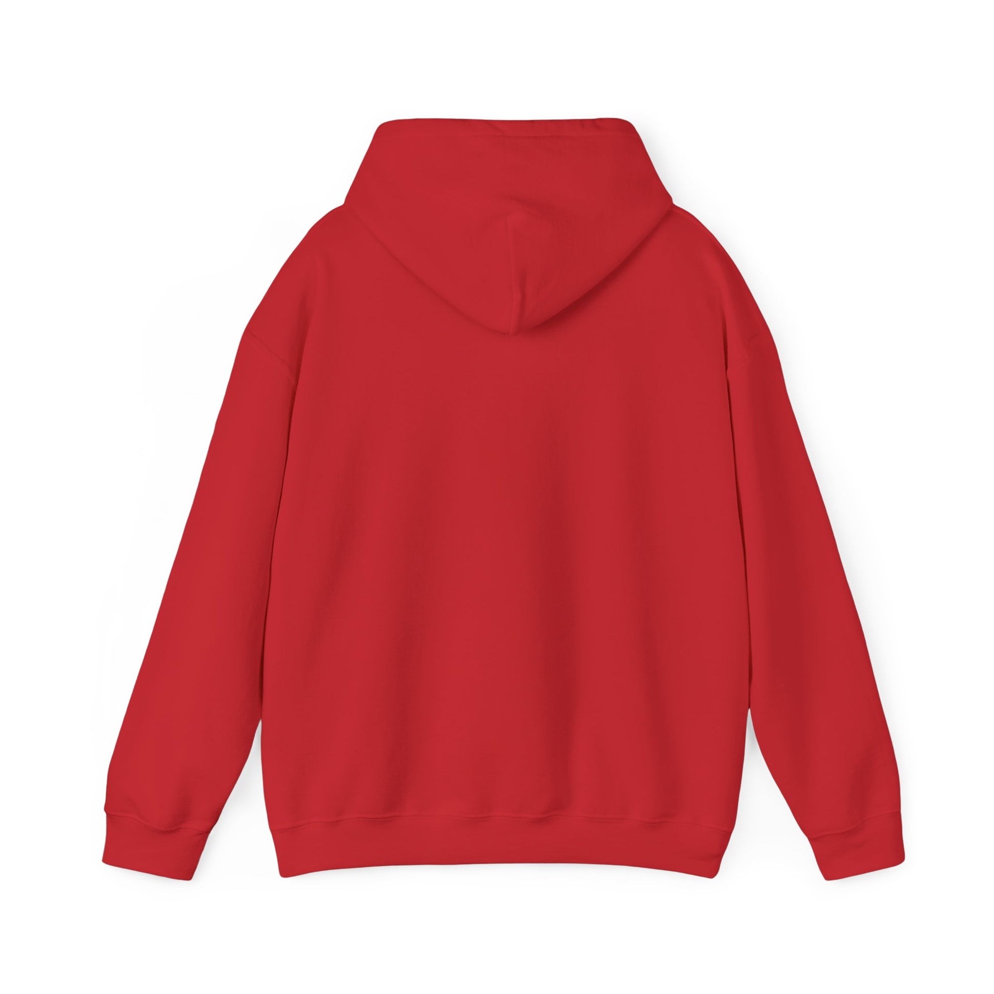 back "Sexy Vegan" red hoodie with smile on white