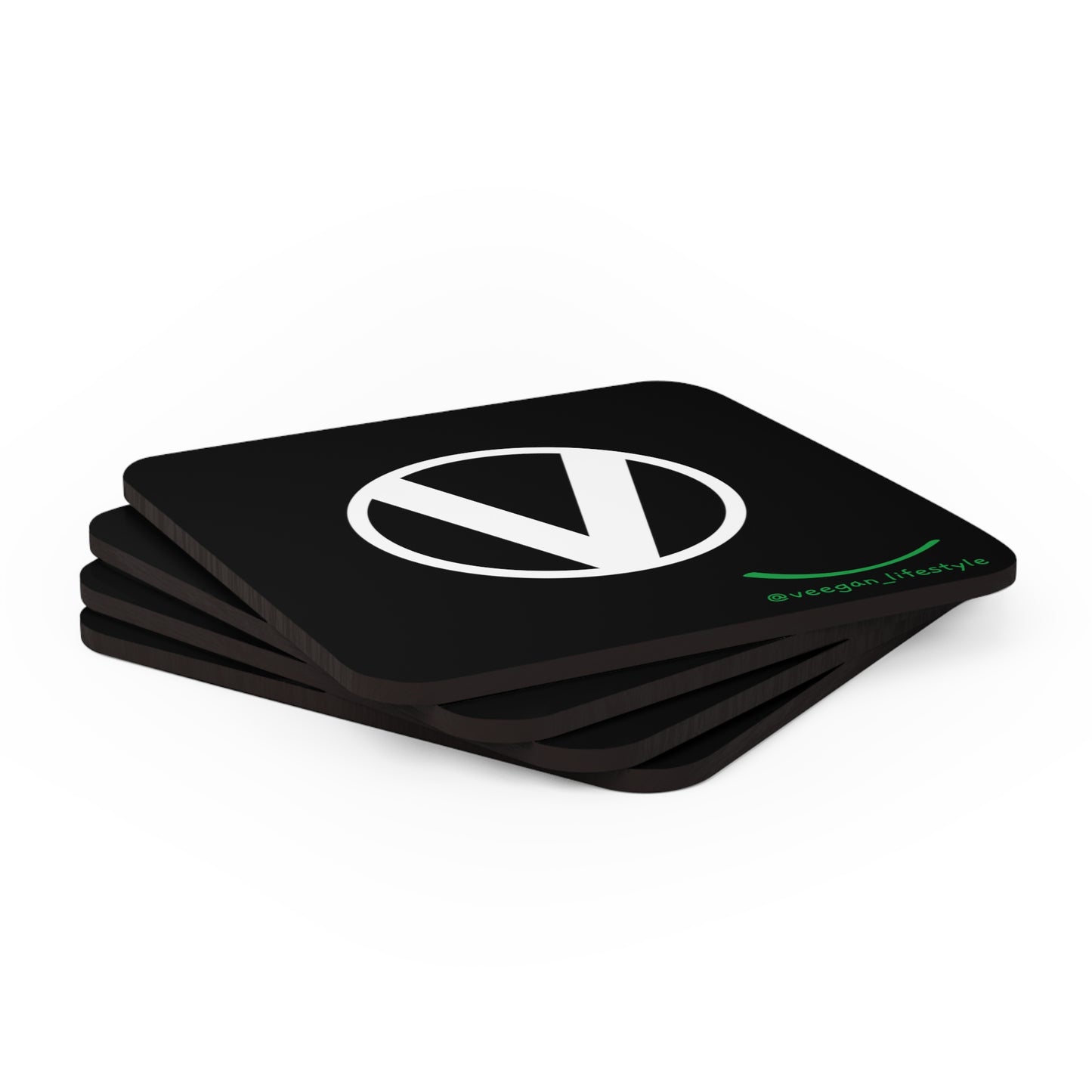 front Circle-V coasters on white stack of 4