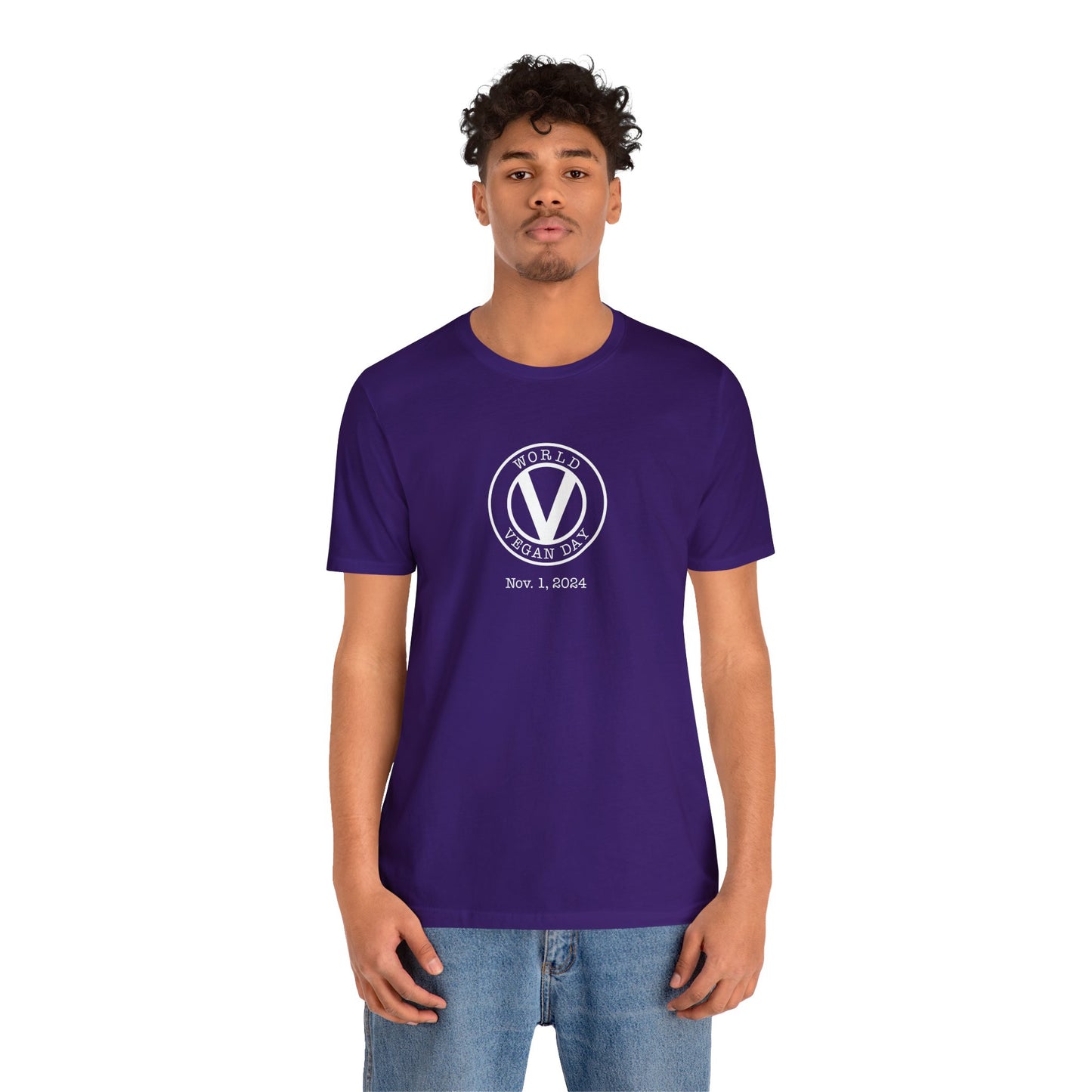 World Vegan Day - Circled V Unisex Jersey Short Sleeve Tee