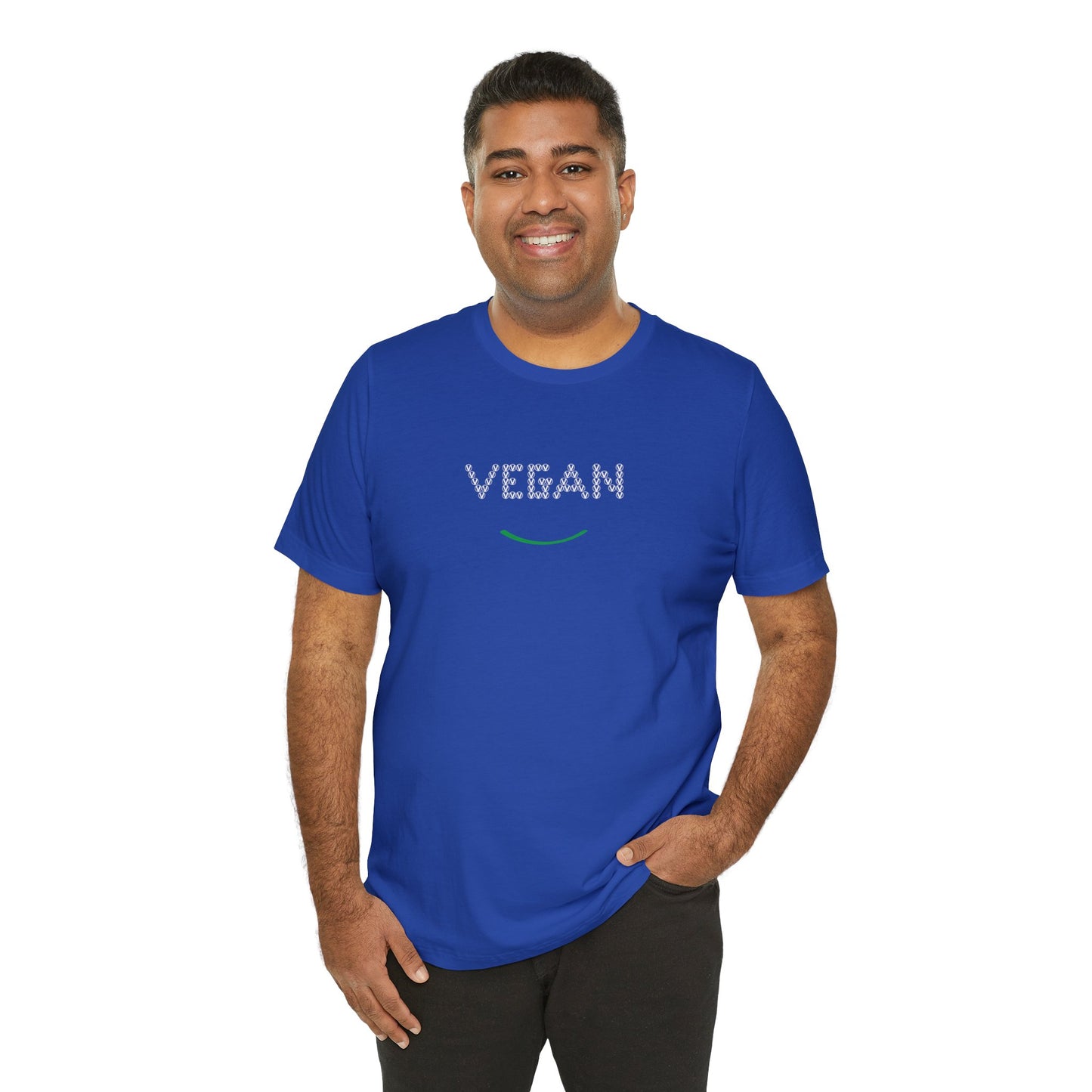 VEGAN with Circled V  Unisex Jersey Short Sleeve Tee