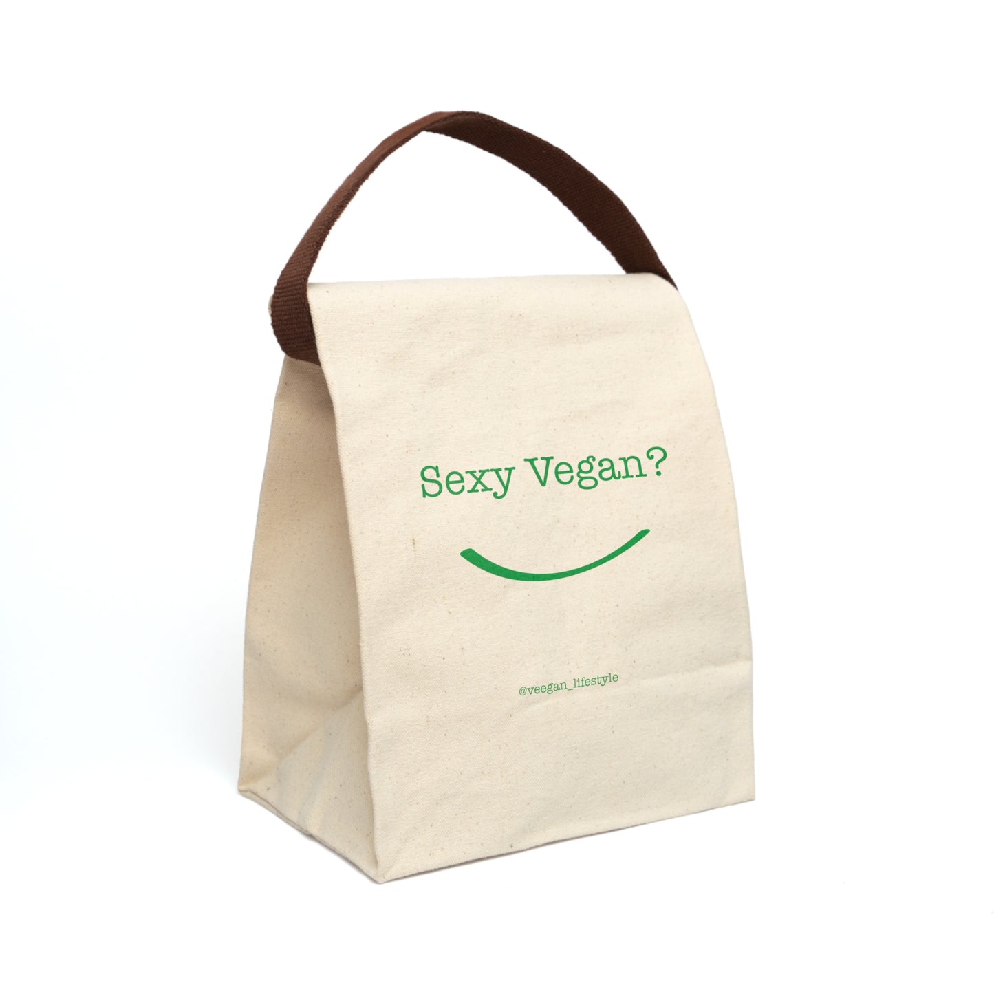 front "Sexy Vegan" reusable lunch bag on white