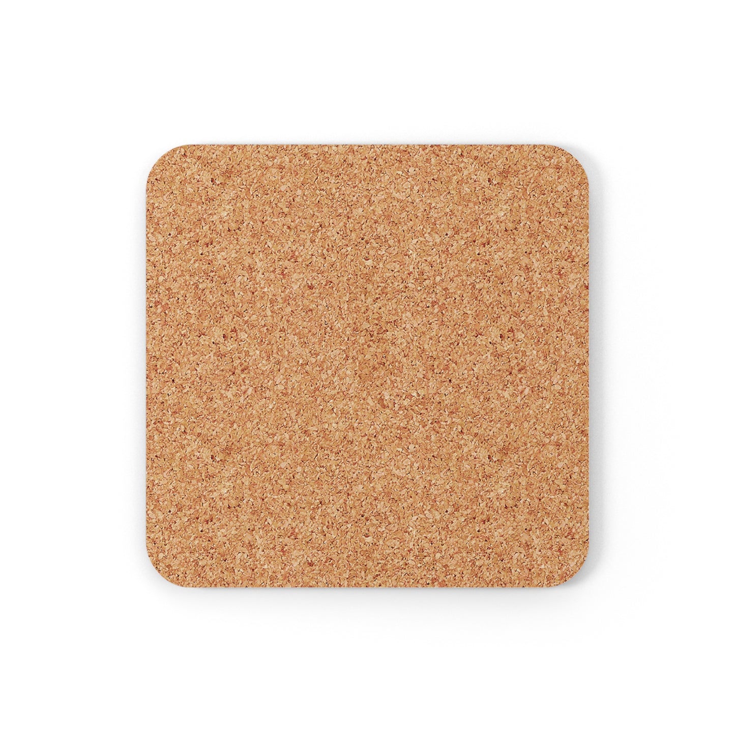 back cork view #govegan black square coaster on white background