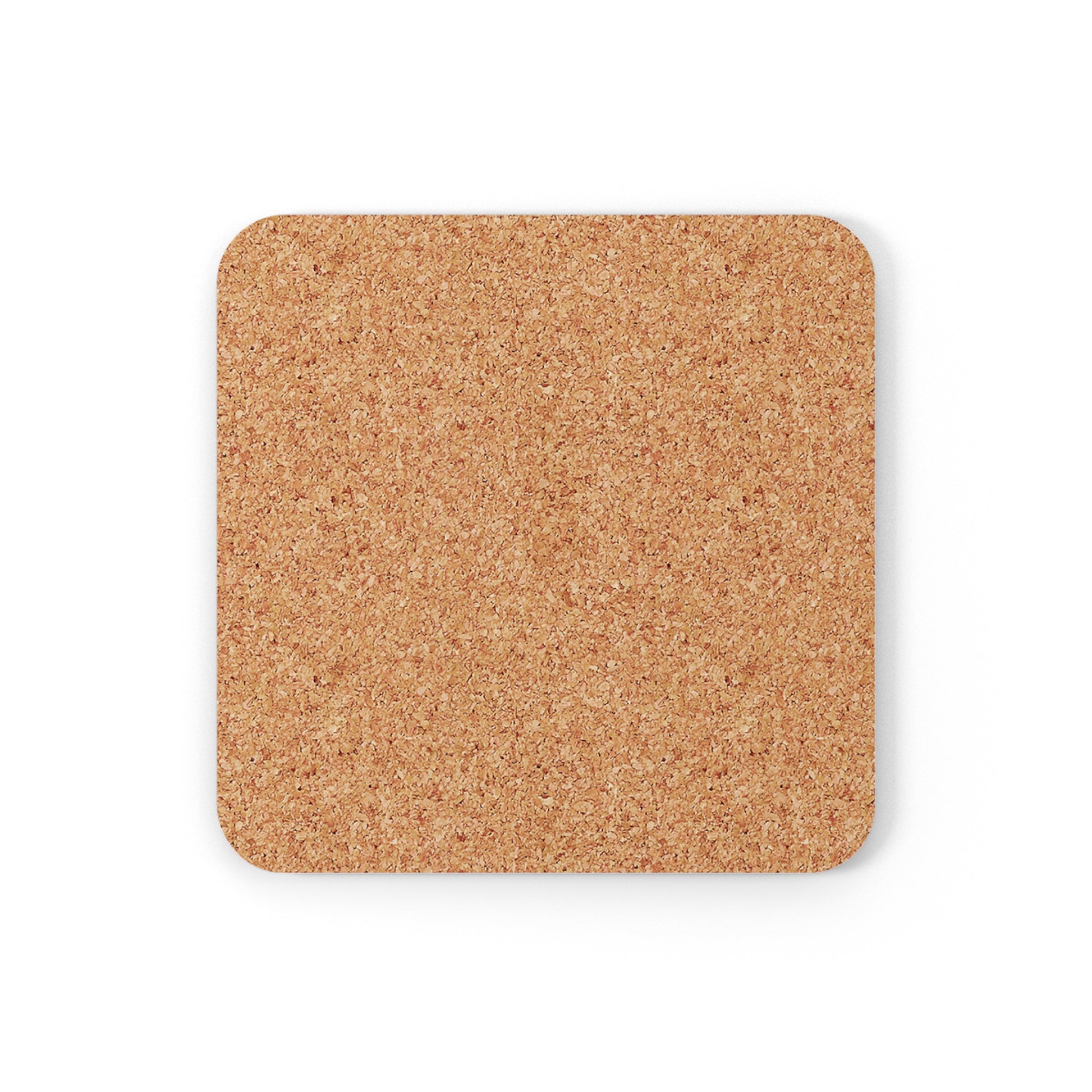 back cork view #govegan black square coaster on white background