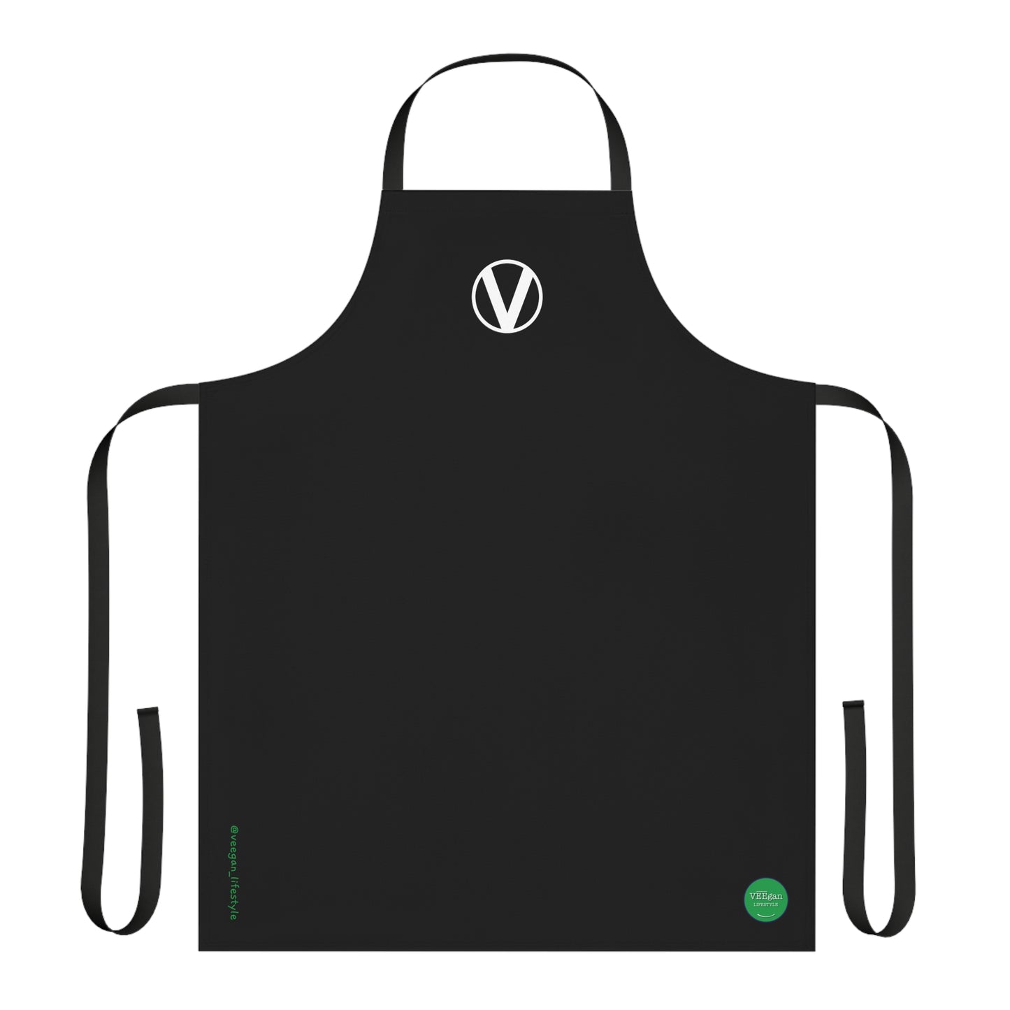 front Circle-V apron black on white