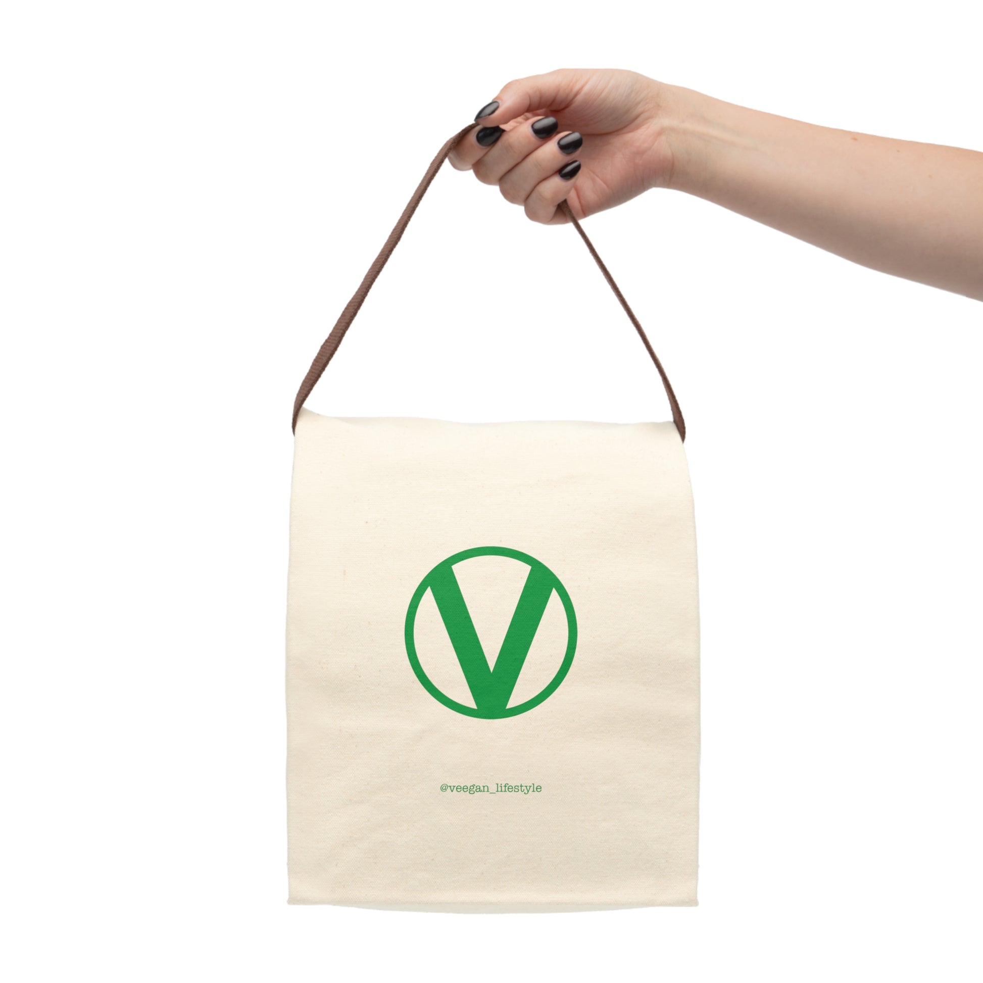 front Circle-V reusable lunch bag on white