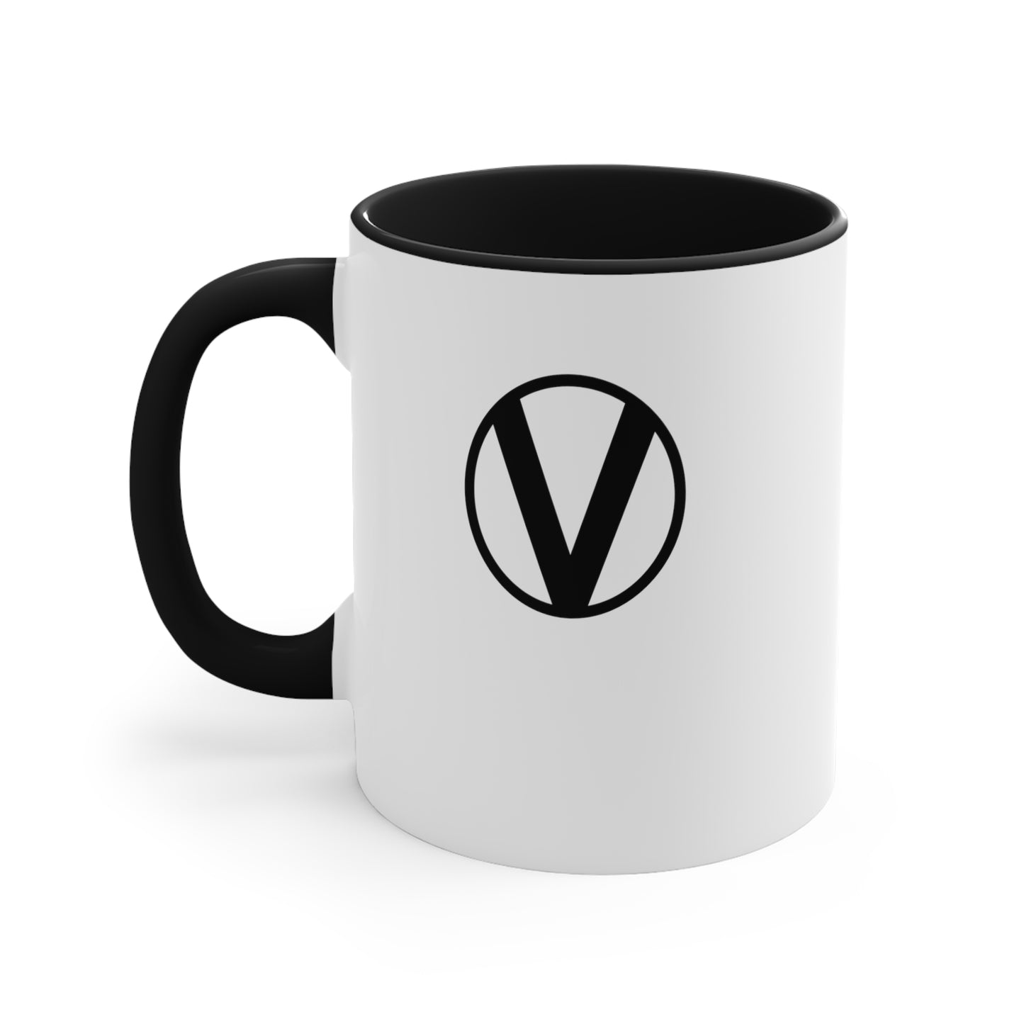 front Circle-V mug black on white