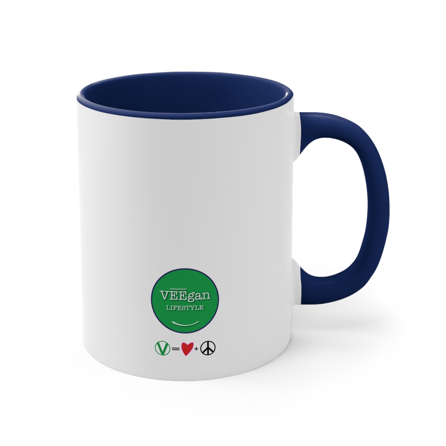 "Vegan = Love + Peace" - Accent 11 oz. Coffee Mug