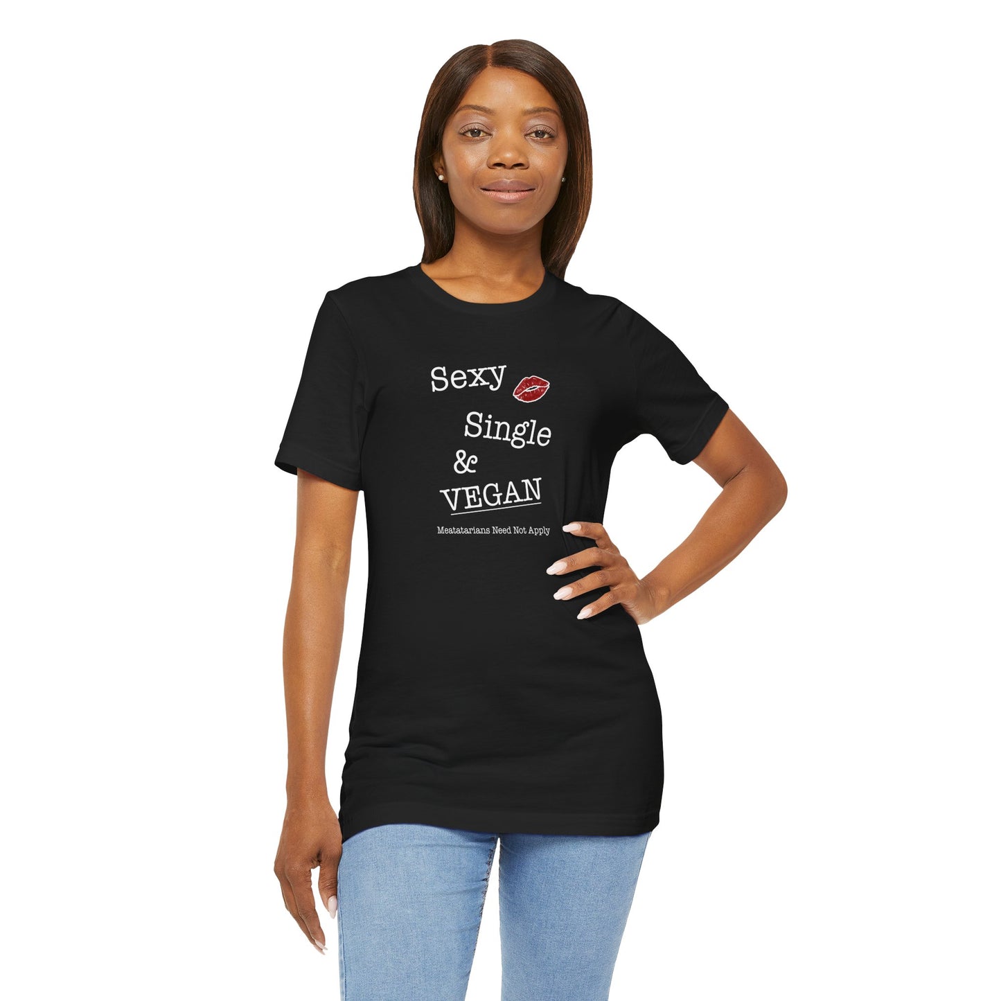 Sexy Single & VEGAN - Unisex Jersey Short Sleeve Tee