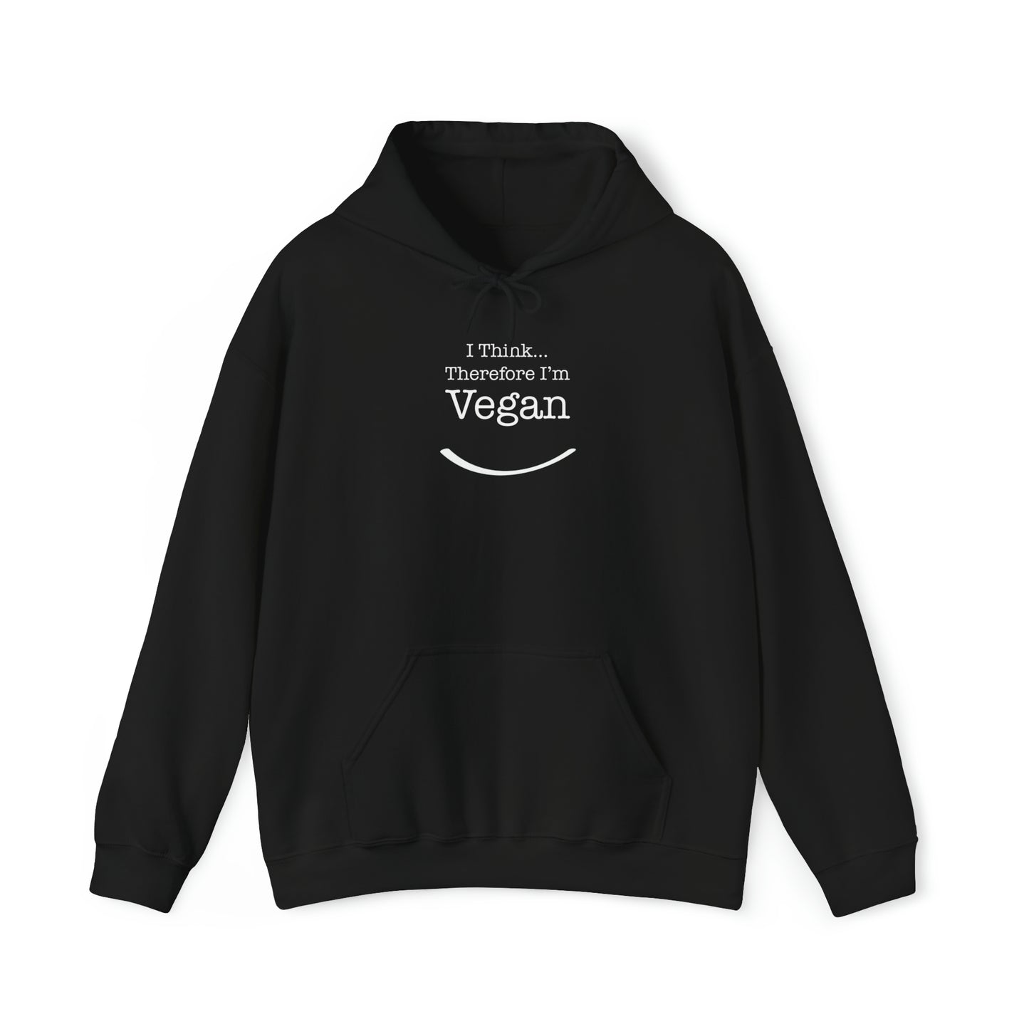 front "i Think Therefore I'm Vegan" black on white