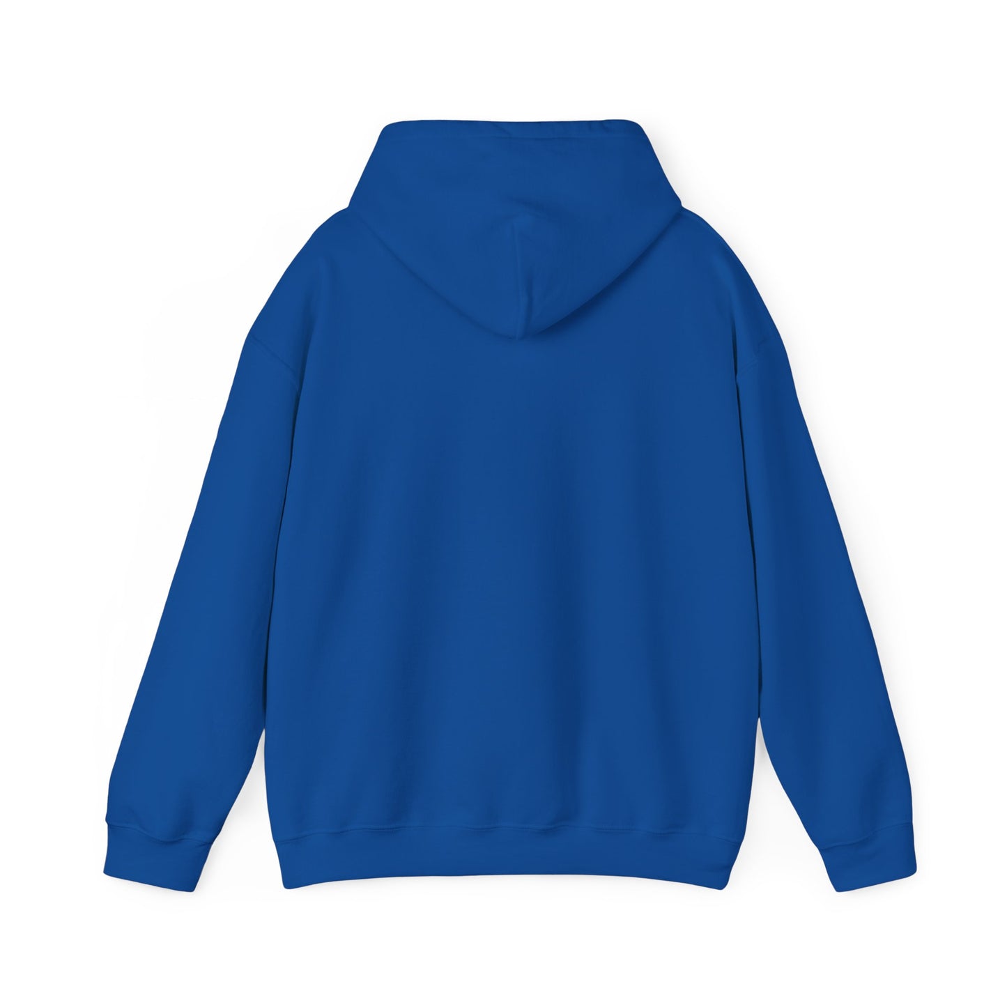 #govegan blue hoodie on white back