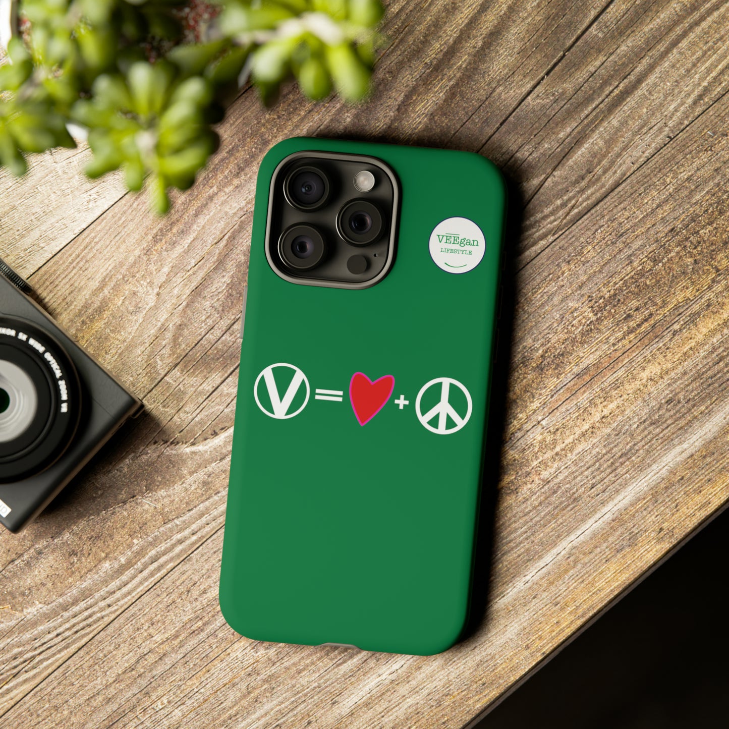 "Vegan = Love + Peace" Tough Phone Case