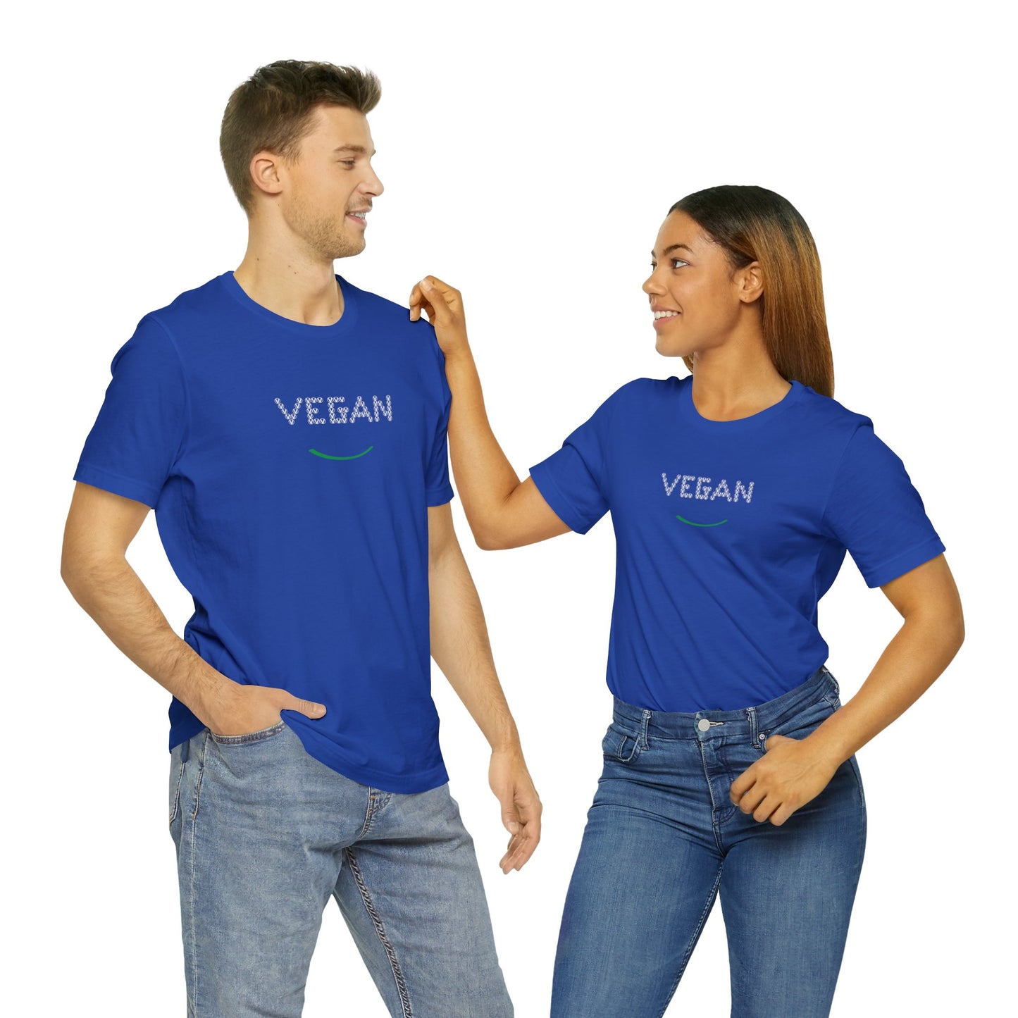 VEGAN with Circled V  Unisex Jersey Short Sleeve Tee