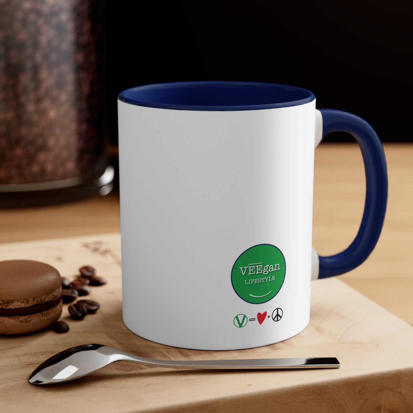 "Vegan = Love + Peace" - Accent 11 oz. Coffee Mug