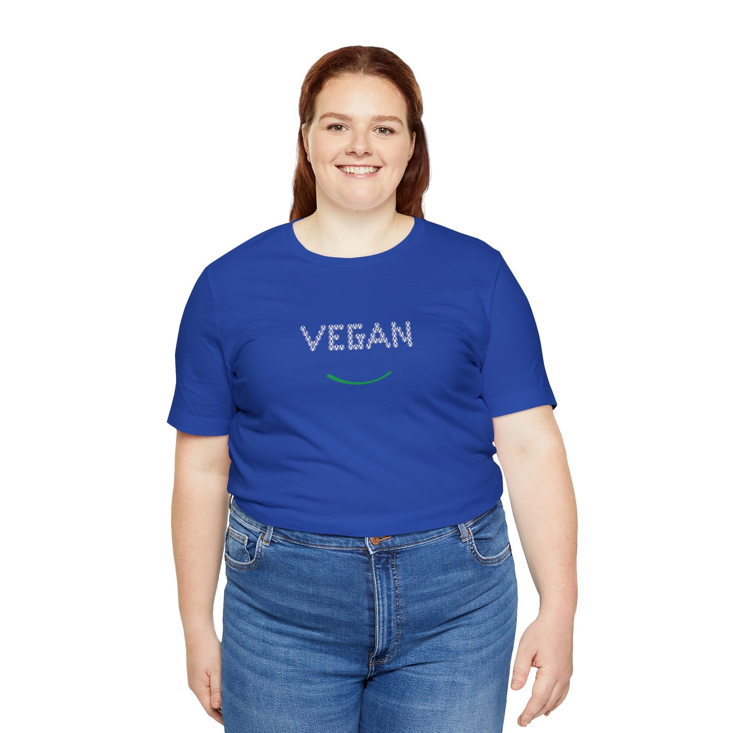 VEGAN with Circled V  Unisex Jersey Short Sleeve Tee