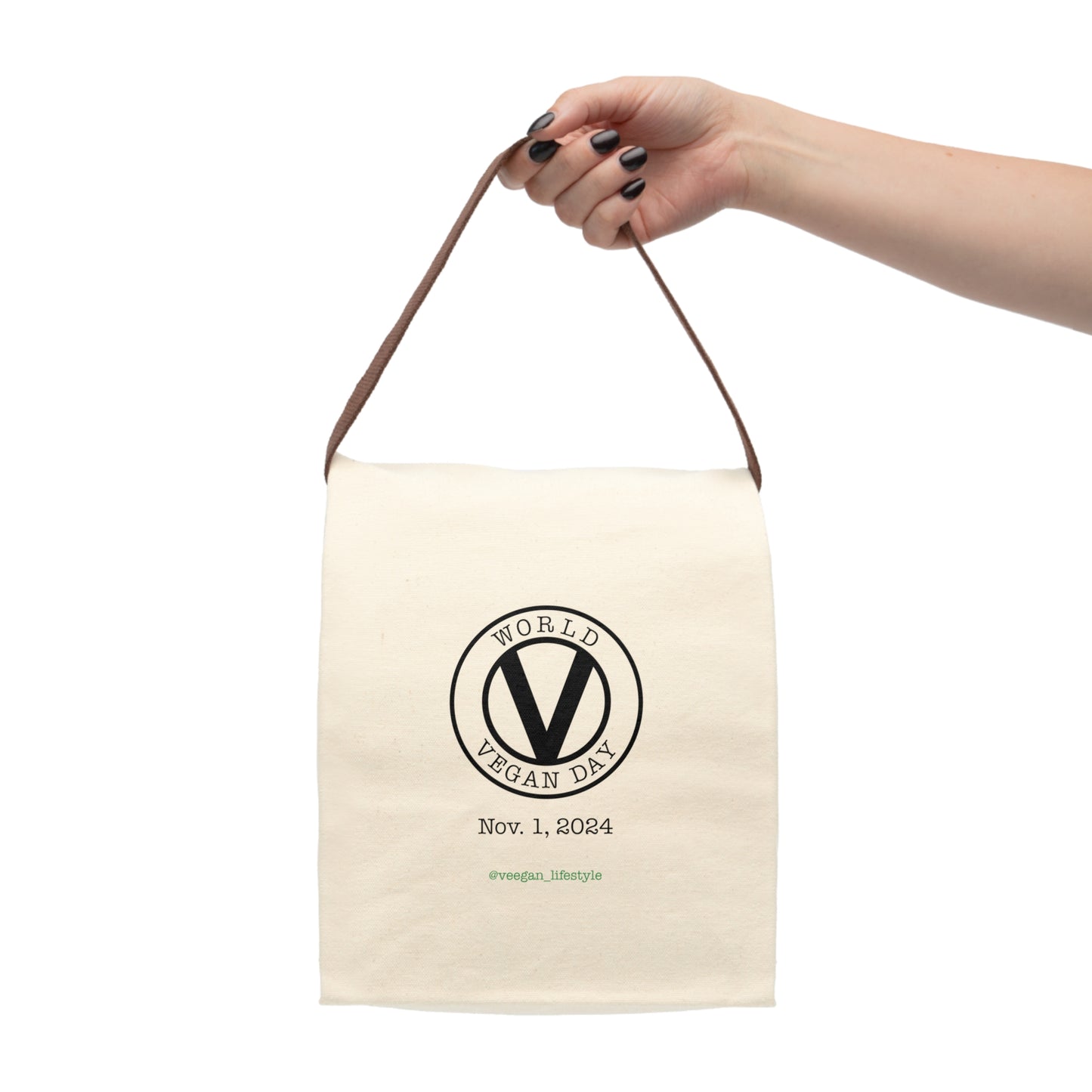 World Vegan Day - Canvas Lunch Bag With Strap