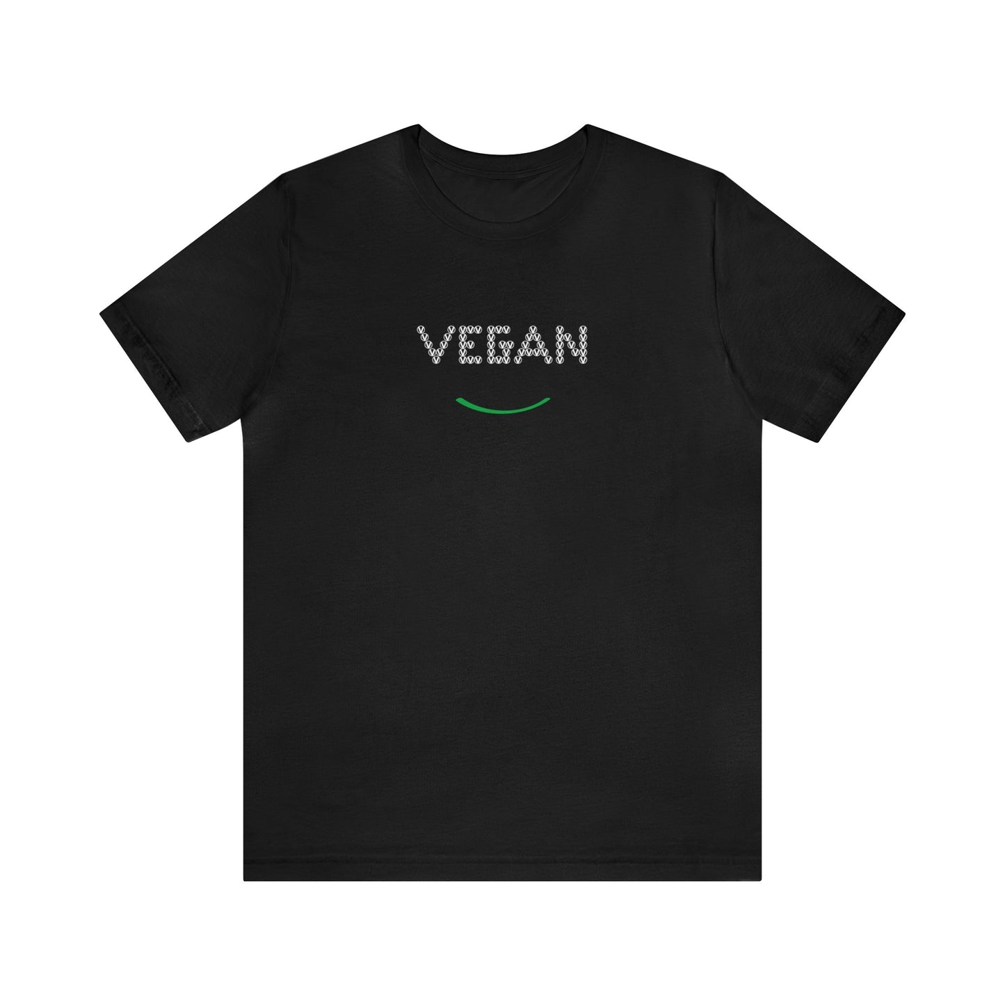 vegan v symbol smile, circled v 