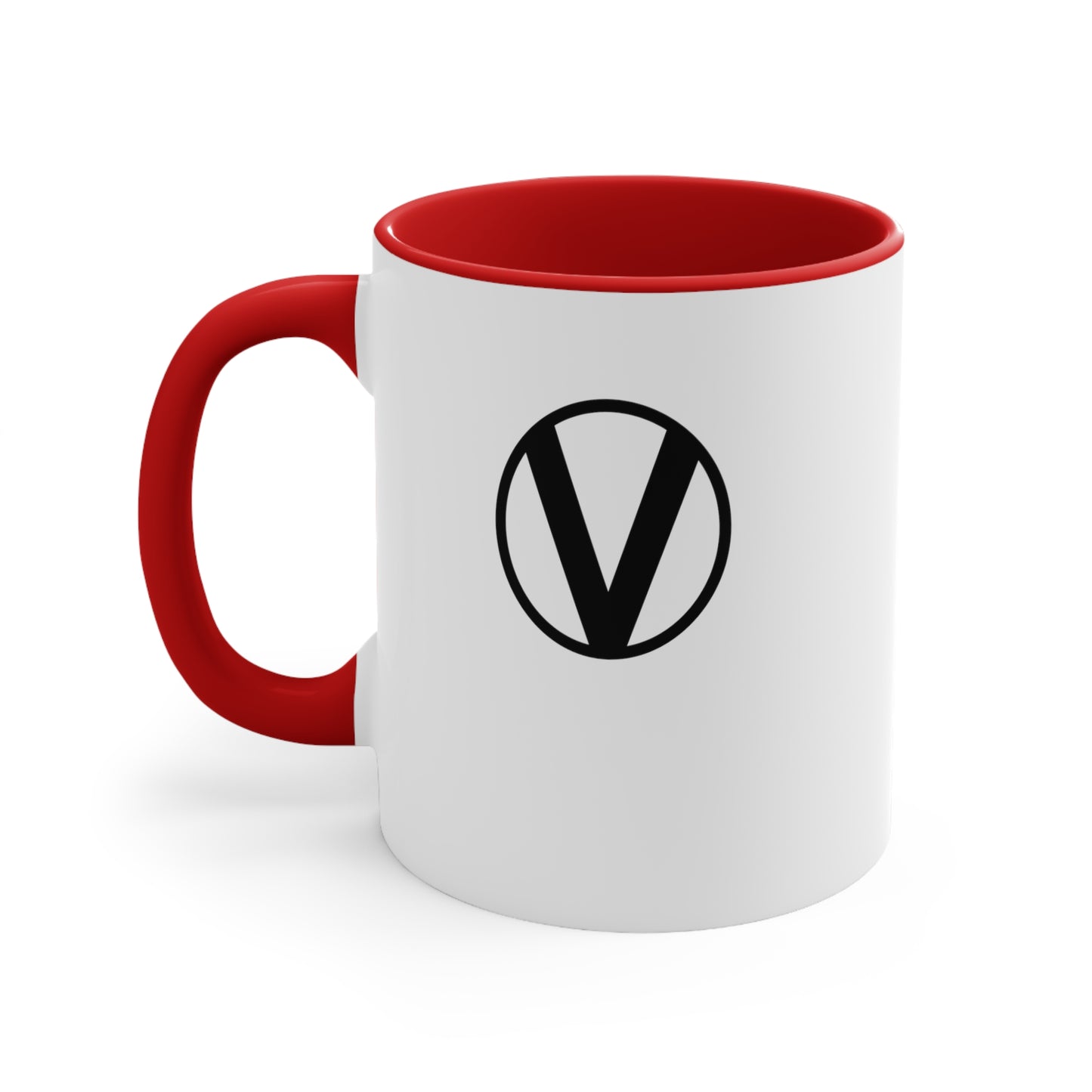 front Circle-V mug red on white