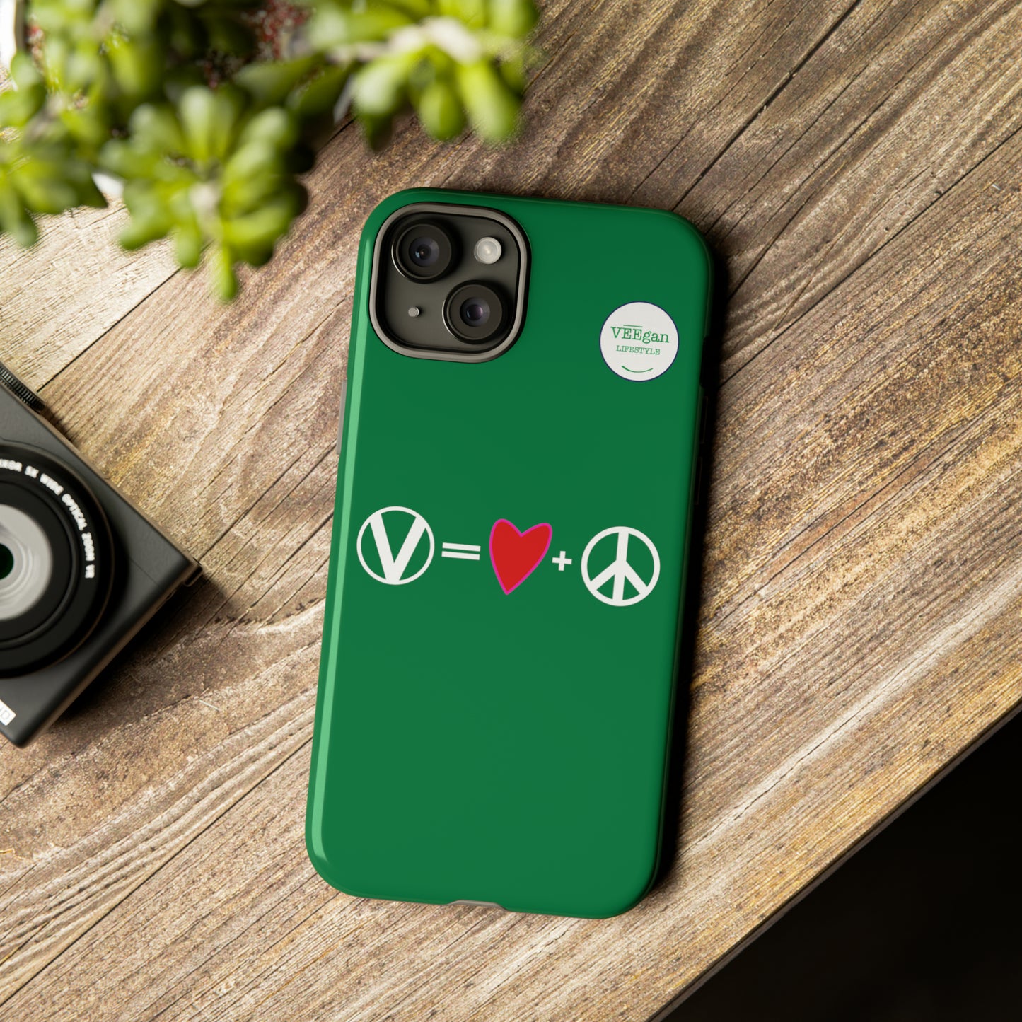 "Vegan = Love + Peace" Tough Phone Case