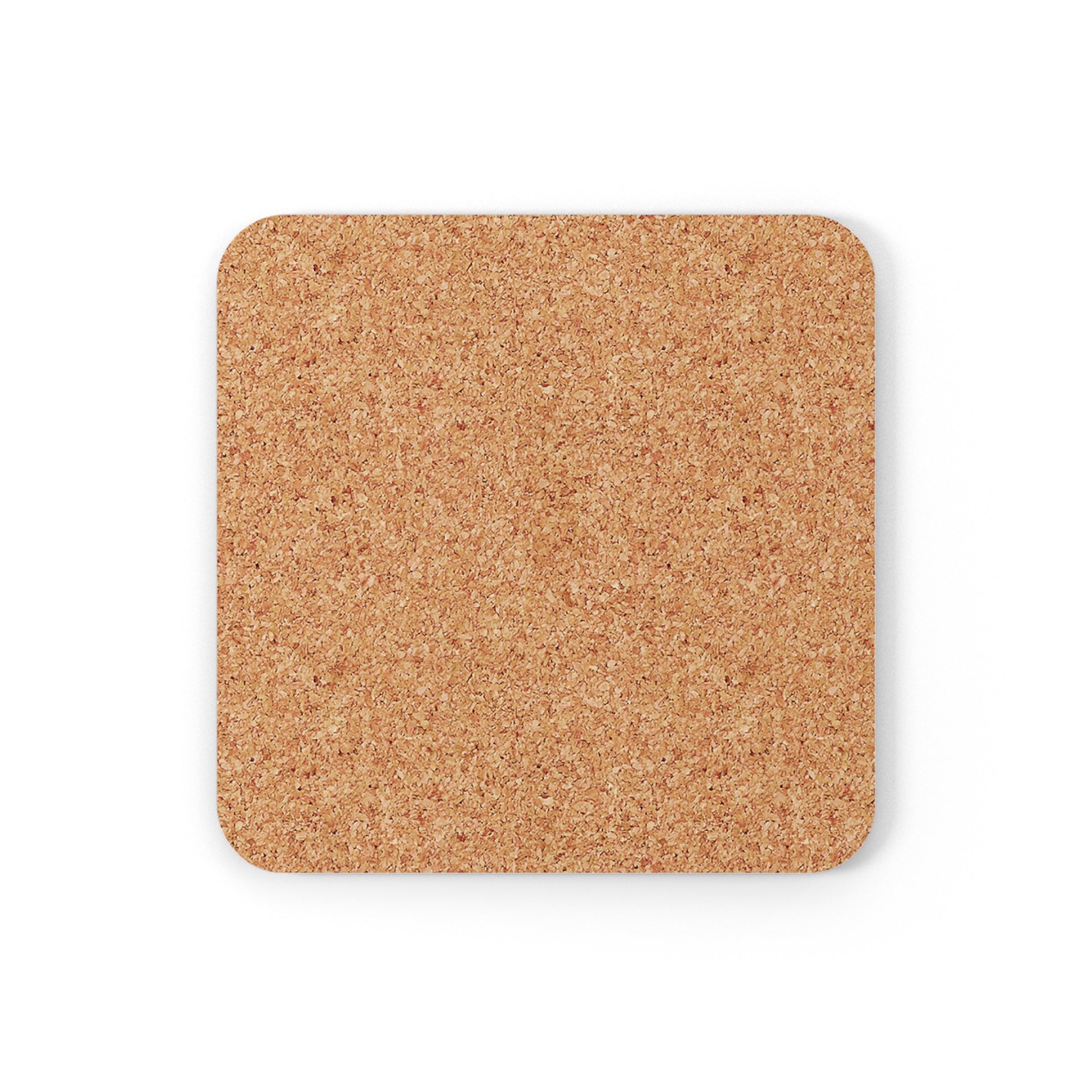 back "Sexy Vegan" cork square coaster on white