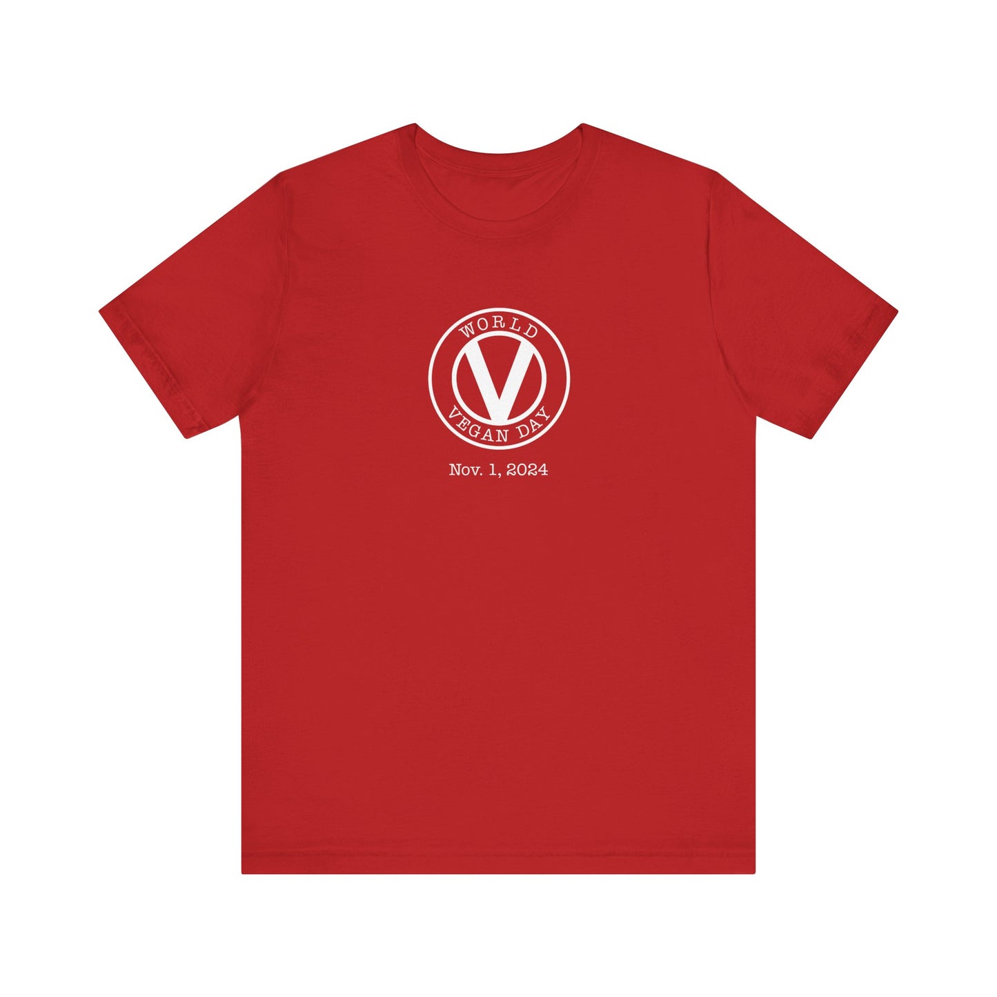 World Vegan Day - Circled V Unisex Jersey Short Sleeve Tee