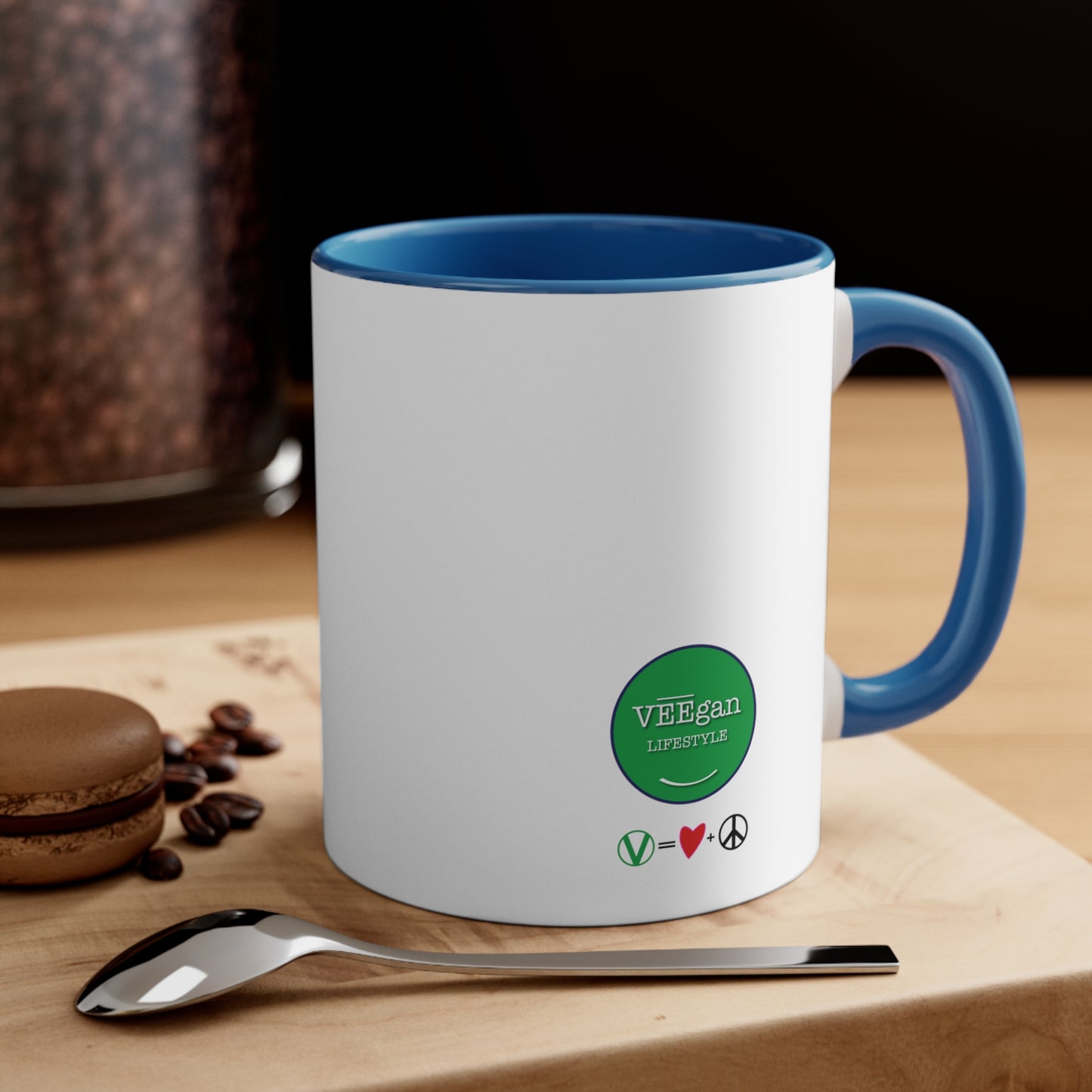 "Vegan = Love + Peace" - Accent 11 oz. Coffee Mug