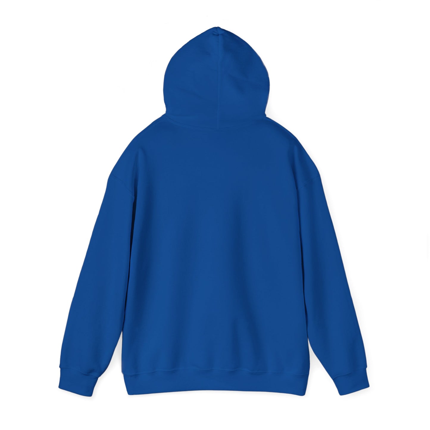 back "Sexy Vegan" blue hoodie with smile on white 